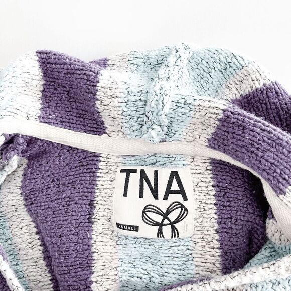 TNA Women's Boho Sweater Baja Hoodie Pullover Knitted Stripe Multicolor Size XS - Picture 3 of 8